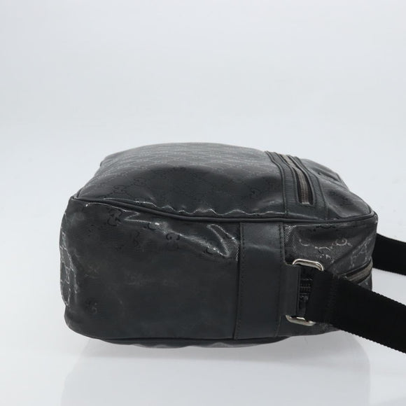 GUCCI GG Implementation Shoulder Bag PVC Black 211107 Auth 164488