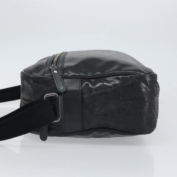 GUCCI GG Implementation Shoulder Bag PVC Black 211107 Auth 164488