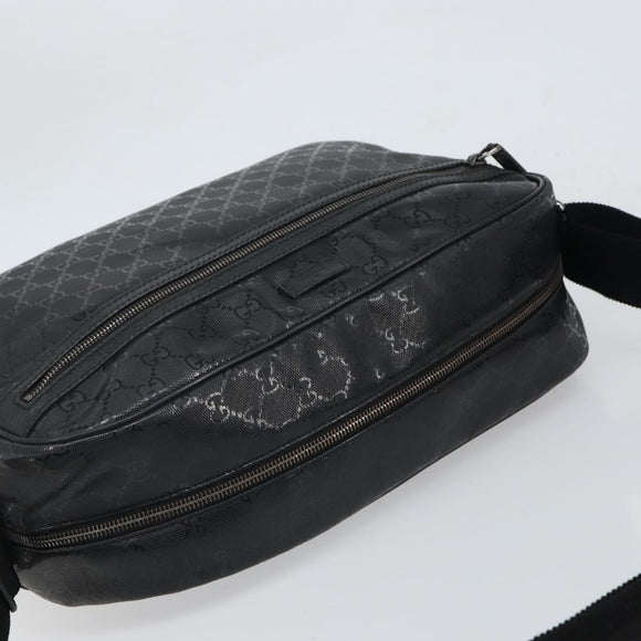 GUCCI GG Implementation Shoulder Bag PVC Black 211107 Auth 164488