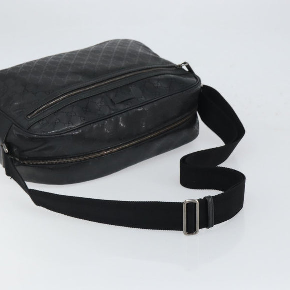 GUCCI GG Implementation Shoulder Bag PVC Black 211107 Auth 164488