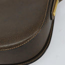 GUCCI Shoulder Bag Leather Brown Gold Auth 164489-15