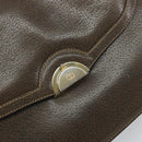 GUCCI Shoulder Bag Leather Brown Gold Auth 164489-17
