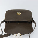 GUCCI Shoulder Bag Leather Brown Gold Auth 164489-10