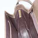 GUCCI Shoulder Bag Leather Brown Gold Auth 164489-20