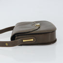 GUCCI Shoulder Bag Leather Brown Gold Auth 164489-4