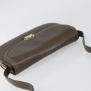 GUCCI Shoulder Bag Leather Brown Gold Auth 164489-6