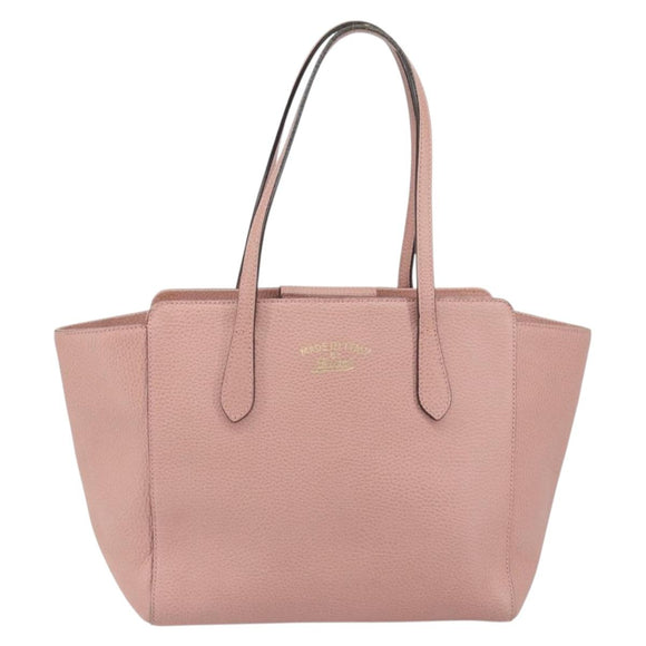 GUCCI Tote Bag Leather Pink Gold 354408 Auth 164490