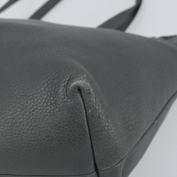 GUCCI Tote Bag Leather Outlet Gray Silver 354665 Auth 164491