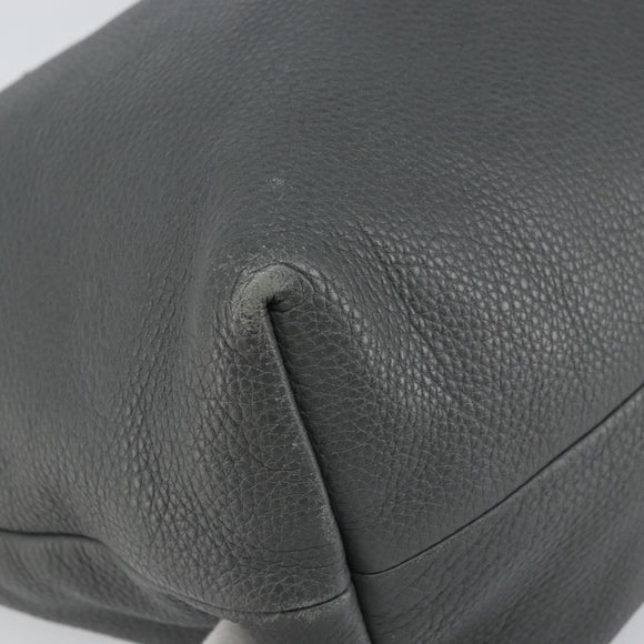 GUCCI Tote Bag Leather Outlet Gray Silver 354665 Auth 164491