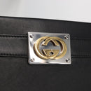 GUCCI Shoulder Bag Leather Black Gold 630595 Auth 164492-20
