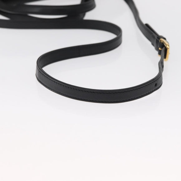 GUCCI Shoulder Bag Leather Black Gold 630595 Auth 164492