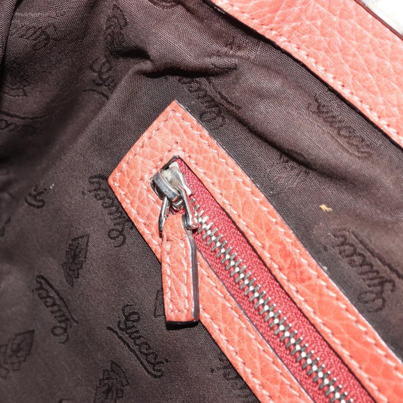 GUCCI Bamboo Tote Bag Leather Pink Silver 232947 Auth 164494