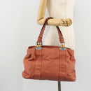 GUCCI Bamboo Tote Bag Leather Pink Silver 232947 Auth 164494-26