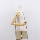 Christian Dior Honeycomb Canvas Shoulder Bag Beige Gold Auth 164498-22