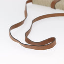 Christian Dior Honeycomb Canvas Shoulder Bag Beige Gold Auth 164498-7