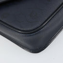 Christian Dior Honeycomb Canvas Shoulder Bag PVC Navy Gold Auth 164499-11