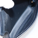 Christian Dior Honeycomb Canvas Shoulder Bag PVC Navy Gold Auth 164499-17