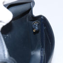 Christian Dior Honeycomb Canvas Shoulder Bag PVC Navy Gold Auth 164499-18