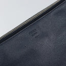 FENDI monster Clutch Bag Leather Blue Black Auth 164500-12