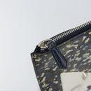 FENDI monster Clutch Bag Leather Blue Black Auth 164500-13