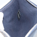 FENDI monster Clutch Bag Leather Blue Black Auth 164500-17