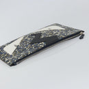 FENDI monster Clutch Bag Leather Blue Black Auth 164500-6
