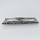 FENDI monster Clutch Bag Leather Blue Black Auth 164500-7
