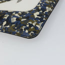 FENDI monster Clutch Bag Leather Blue Black Auth 164500-8