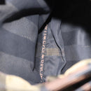 FENDI Pecan Canvas Shoulder Bag Black Brown Silver Auth 164502-11