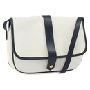 SAINT LAURENT Shoulder Bag PVC White Gold Auth 164505-1