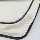 SAINT LAURENT Shoulder Bag PVC White Gold Auth 164505-14