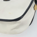 SAINT LAURENT Shoulder Bag PVC White Gold Auth 164505-16