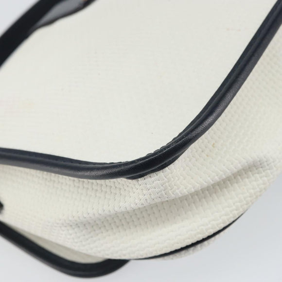 SAINT LAURENT Shoulder Bag PVC White Gold Auth 164505