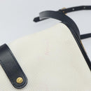 SAINT LAURENT Shoulder Bag PVC White Gold Auth 164505-10
