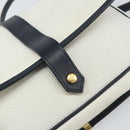 SAINT LAURENT Shoulder Bag PVC White Gold Auth 164505-17