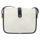 SAINT LAURENT Shoulder Bag PVC White Gold Auth 164505-2