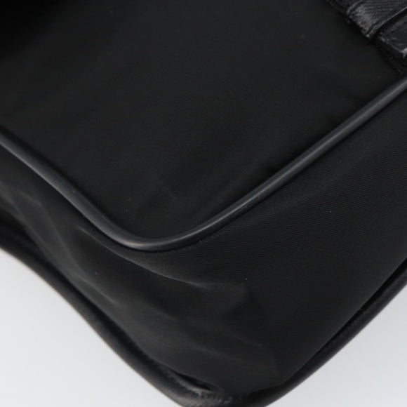 PRADA Umhängetasche Nylon Schwarz Silber Auth 164506