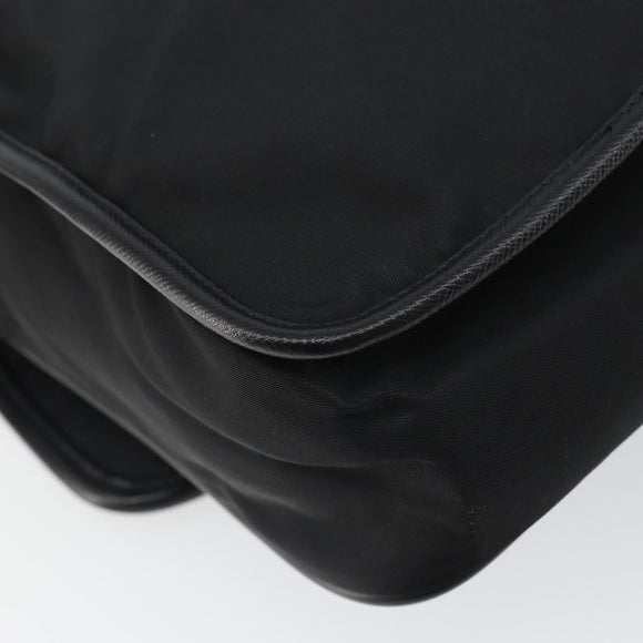 PRADA Umhängetasche Nylon Schwarz Silber Auth 164506