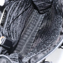PRADA Umhängetasche Nylon Schwarz Silber Auth 164506-11
