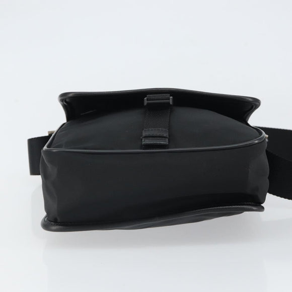 PRADA Umhängetasche Nylon Schwarz Silber Auth 164506