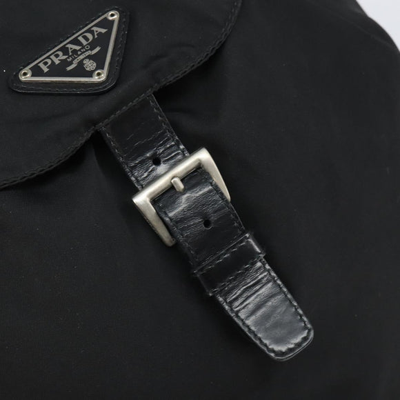 PRADA Backpack Nylon Black Silver Auth 164508