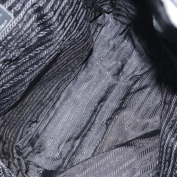 PRADA Backpack Nylon Black Silver Auth 164508