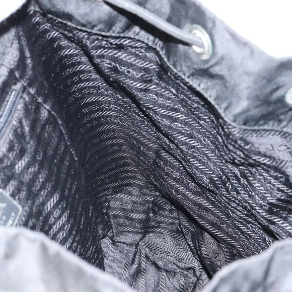 PRADA Backpack Nylon Black Silver Auth 164508