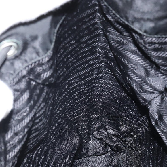 PRADA Backpack Nylon Black Silver Auth 164508