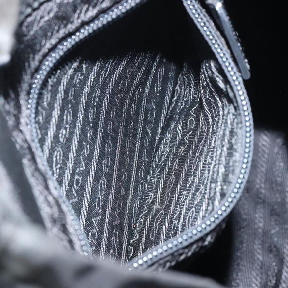PRADA Backpack Nylon Black Silver Auth 164508