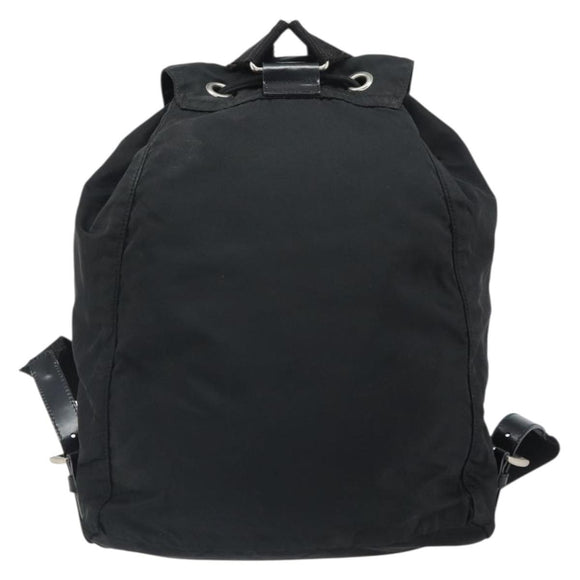 PRADA Backpack Nylon Black Silver Auth 164508
