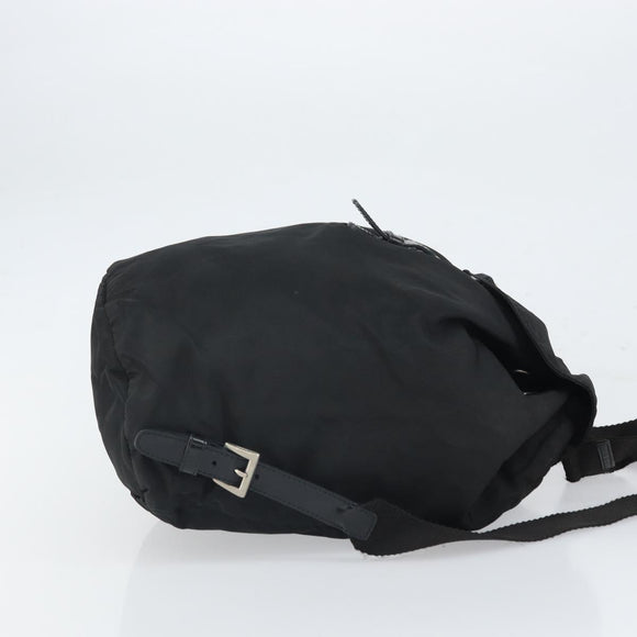 PRADA Backpack Nylon Black Silver Auth 164508
