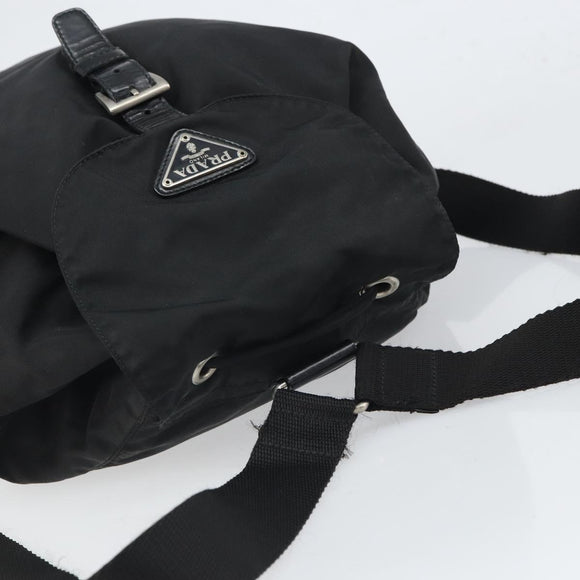 PRADA Backpack Nylon Black Silver Auth 164508