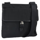 PRADA Shoulder Bag Nylon Black Silver Auth 164510-1