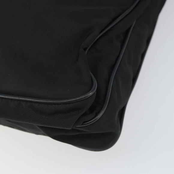 PRADA Shoulder Bag Nylon Black Silver Auth 164510